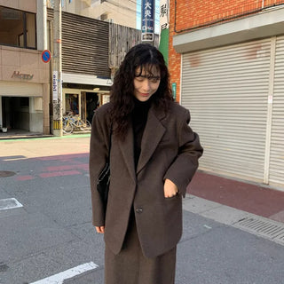 [Quilted Lining] Oversized Wool Jacket