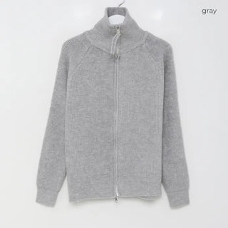 Ribbed zip-up cardigan