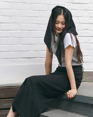 [8th Re-release] [BEST 50] [6th Re-release] (ORIGINAL) Line Cotton Scarf (black)