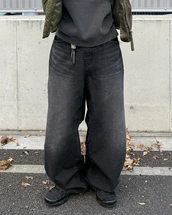 Pumpkin Wash Wide Denim Pants