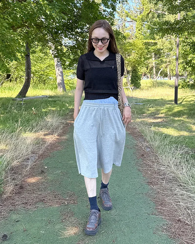 Layered sweat shorts