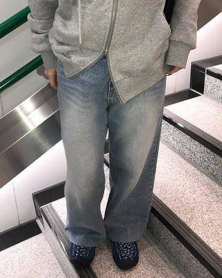 Semi-straight denim pants