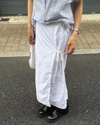 Wrap Ribbon Long Skirt
