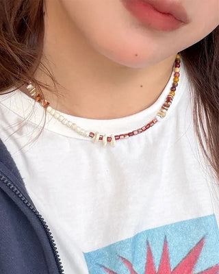 Wood bead necklace