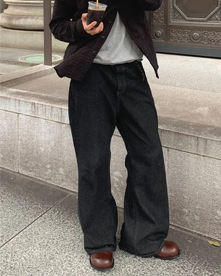 Flared selvedge denim pants