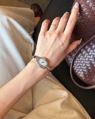 Oval Face Slim Hand Watch