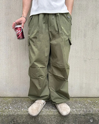 Button pocket wide cargo pants