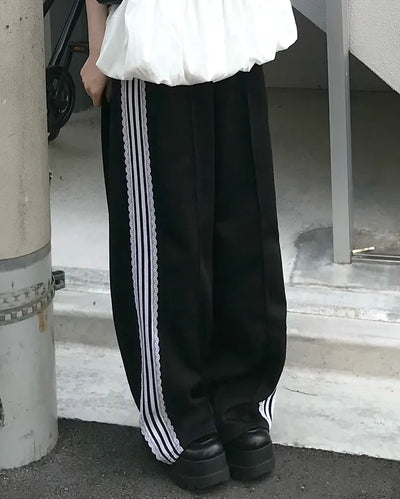 Side Lace Wide Pants