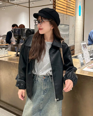Casual leather jacket
