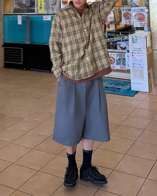 Two-pleat chino Bermuda shorts