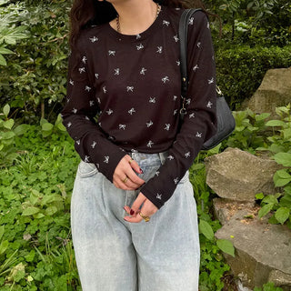 Ribbon Pattern Sheer T-Shirt