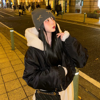 Pearl Ribbon Beanie