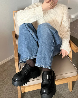 Buckle Platform Loafers