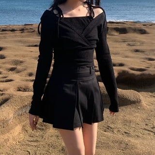 Strap Ribbon Wrap Shirt