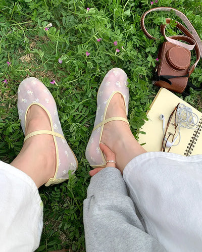 See-through Mary Jane Flats