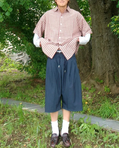 Two-pleat easy shorts