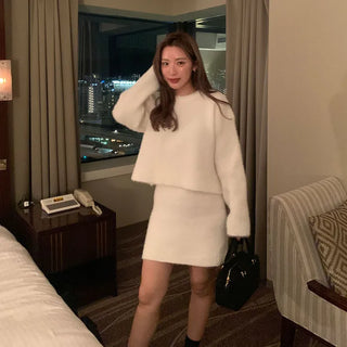 Sleeve knit & skirt set