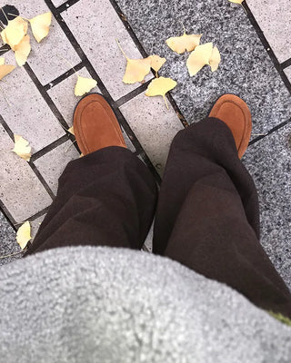 Suede square loafers