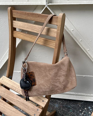 Square suede shoulder bag