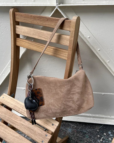 Square suede shoulder bag