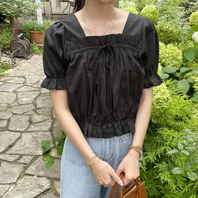 Ribbon frill blouse
