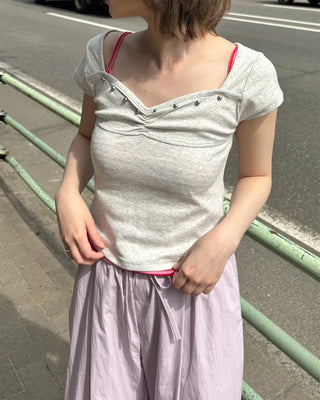 Studded Short-Sleeve T-Shirt