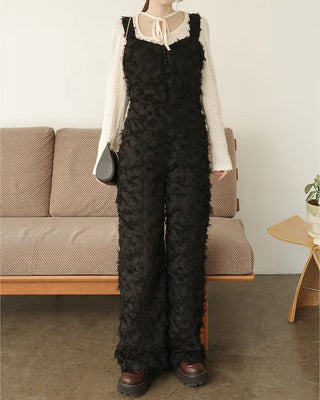 (ORIGINAL) Heart Neck Feather Jumpsuit