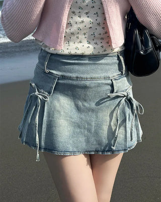 Ribbon pocket mini skirt