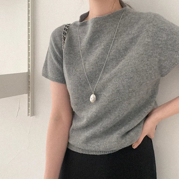 Wool half-neck knit