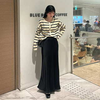 Satin long skirt