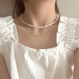 Layered pearl necklace