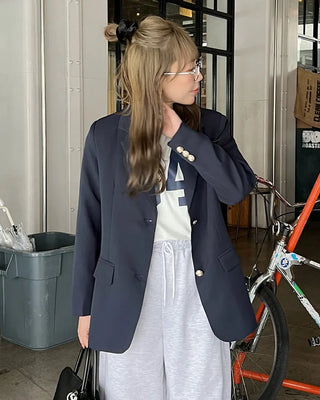 Gold Button Loose Fit Jacket