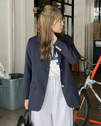 Gold Button Loose Fit Jacket