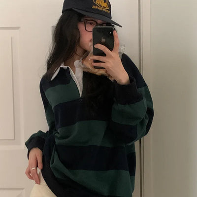 Striped border color sweatshirt