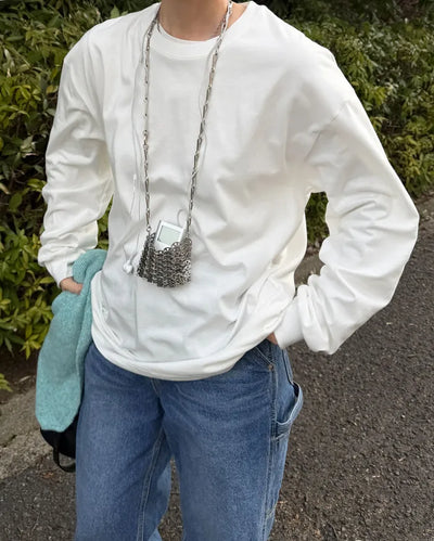 Round neck cotton T-shirt