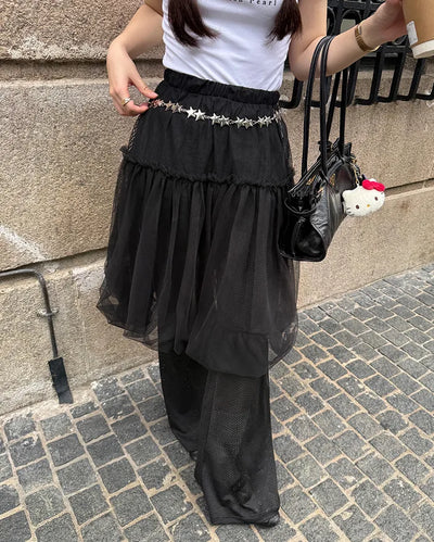 Chiffon midi skirt
