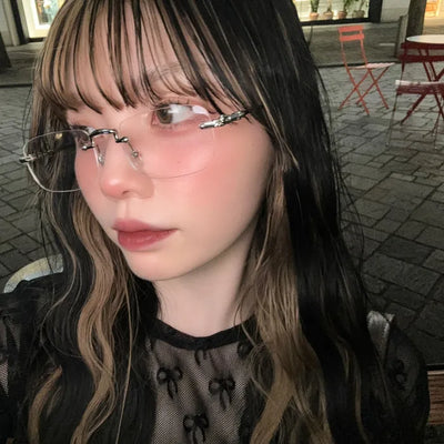 Rimless square glasses