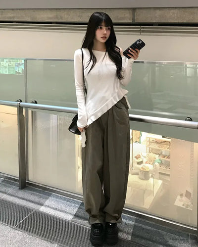Balloon Fit Cotton Pants