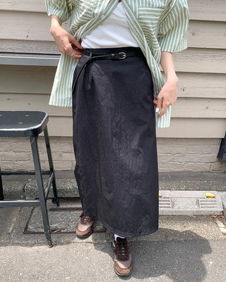 (Belt set) Nylon long skirt