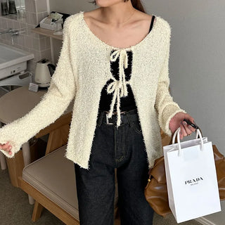 Boucle Double Ribbon Cardigan