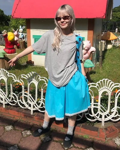 Shirred cotton midi skirt