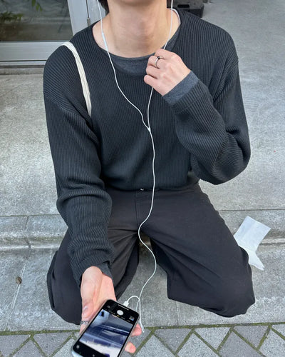 Crop-fit layered knit