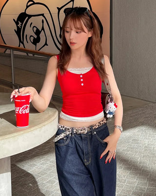 Lace-layered sleeveless