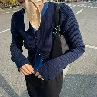 Simple ribbed cardigan