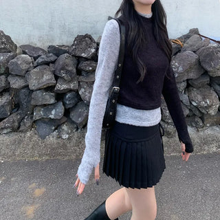 [SET] Two-tone Warmer T-shirt