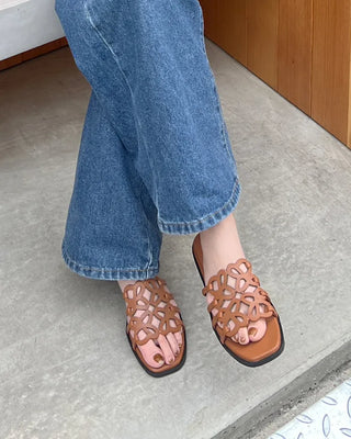 Perforated pattern sandals