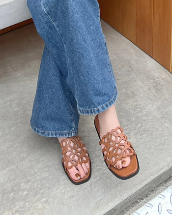 Perforated pattern sandals