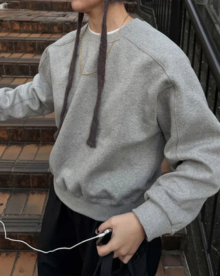 Color-block brushed fleece sweatshirt