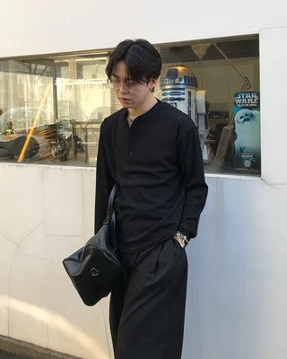 Henry neck knit top