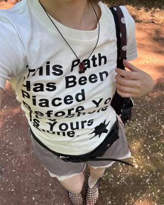 Lettering Slim Short Sleeve T-Shirt